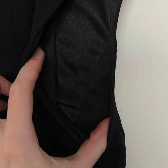 Black A line formal high neck dress with cap sleeves and crystal neckline​ - Picture 9 of 10